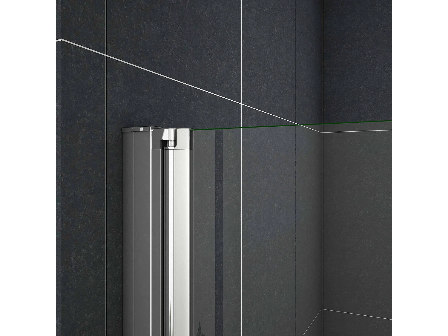 95x195cm Douchedeur vouwdeur,niche douchedeur,6mm Helder Veiligheidsglas Easyclean,profiel van glanzend chroom