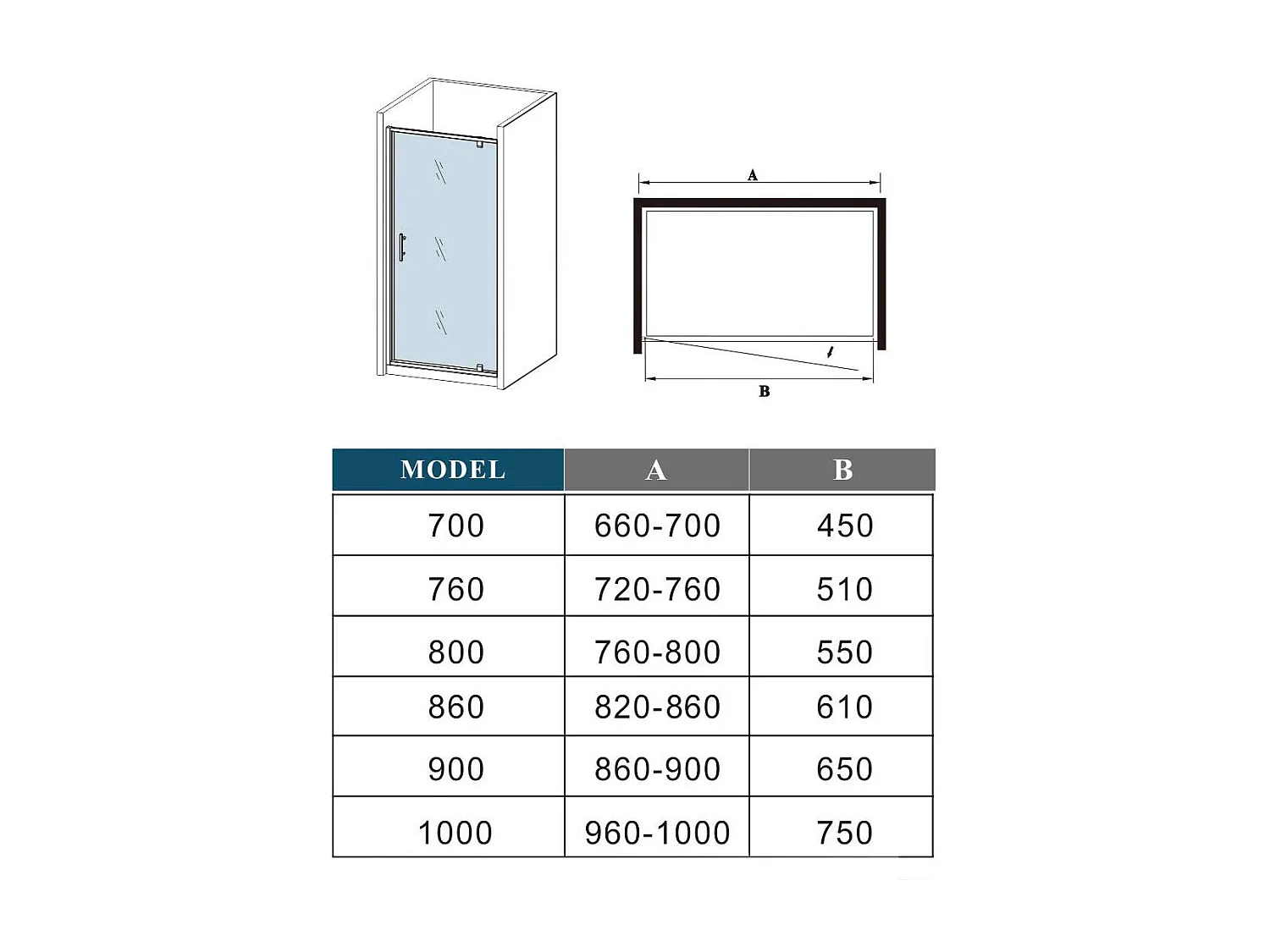 Douchecabine draaideur 80x185cm 5mm veiligheidsglas,profiel van glanzend chroom.