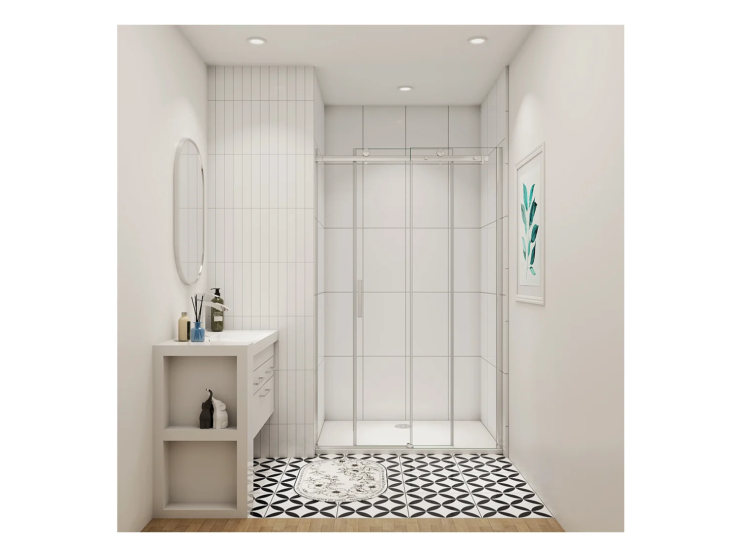 Schuifbare douchedeur 120x195cm, 8mm helder antikalk NANO glas, hoogwaardige aluminium profielen,Chroom