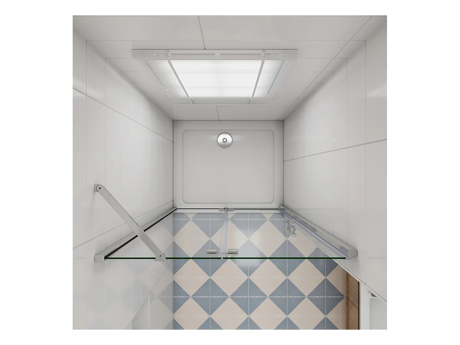 Douchedeur draaideur 120x185 cm,6 mm NANO EasyClean veiligheidsglas, profiel van glanzend chroom,met Stabilisatiestang