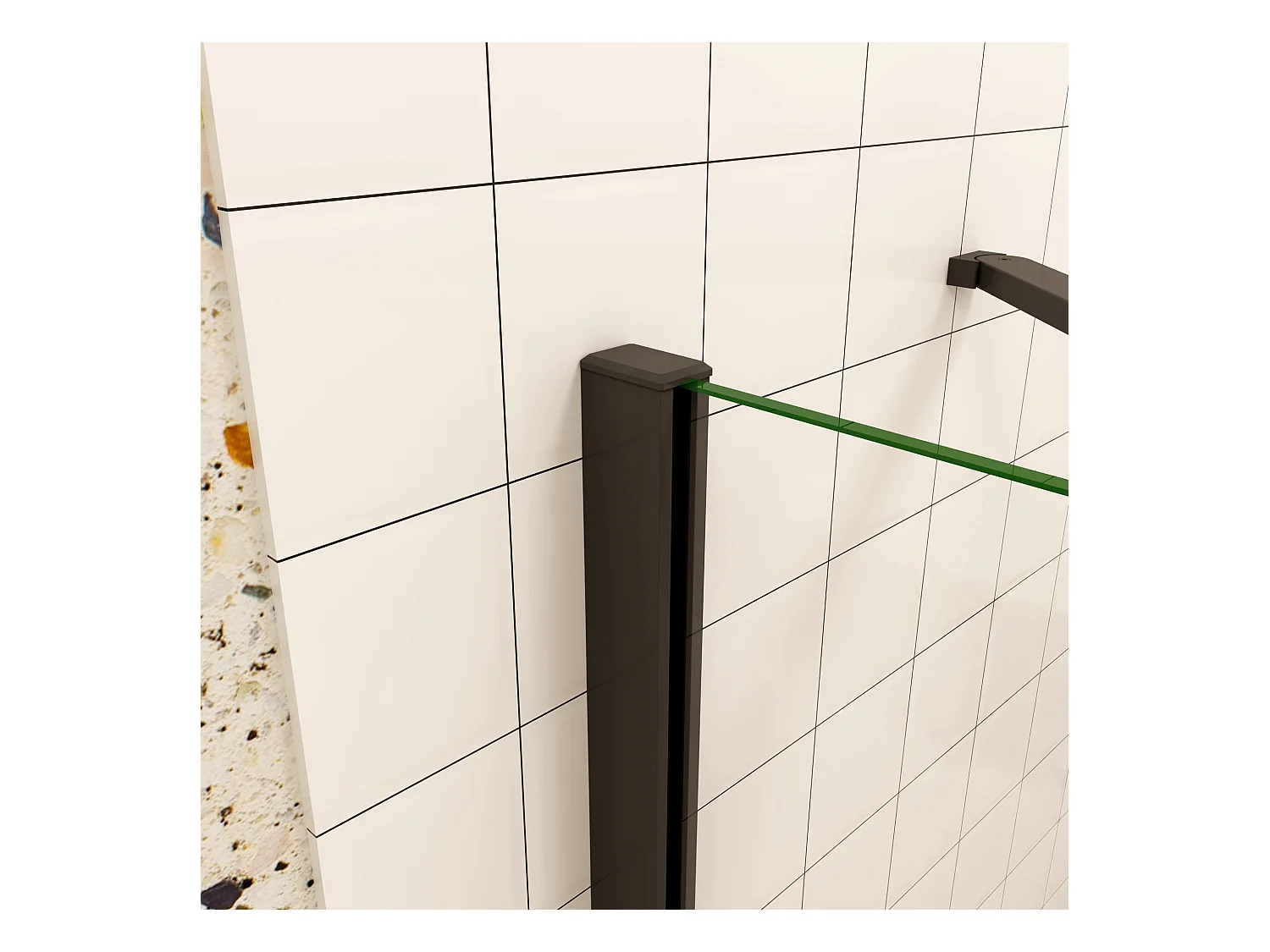 120x195cm Douchedeur,90° draaideur,8mm NANO veiligheidsglas,mat zwart