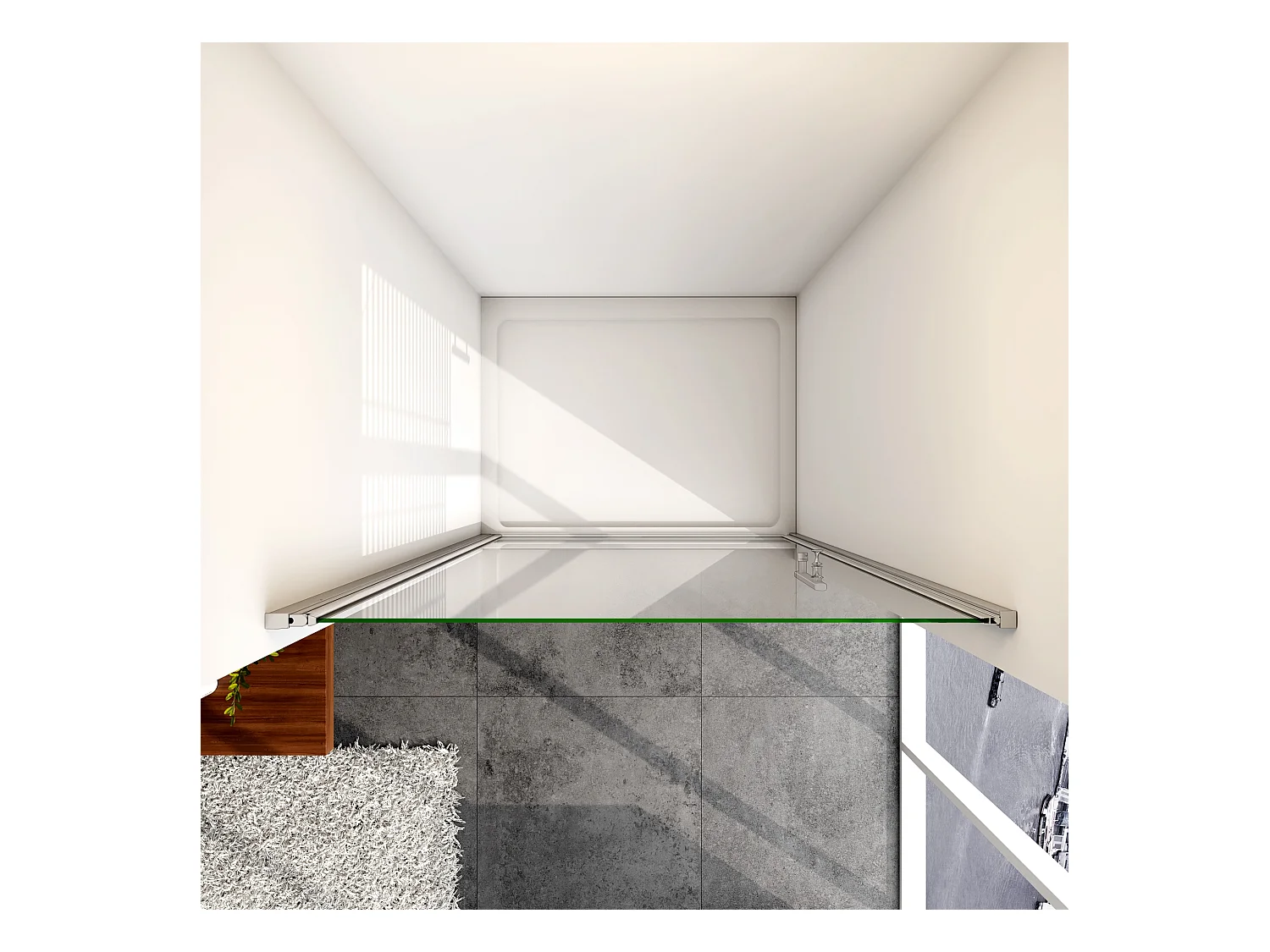 100x180cm Douchedeur draaibare 5mm NANO EasyClean veiligheidsglas, profiel van glanzend chroom.