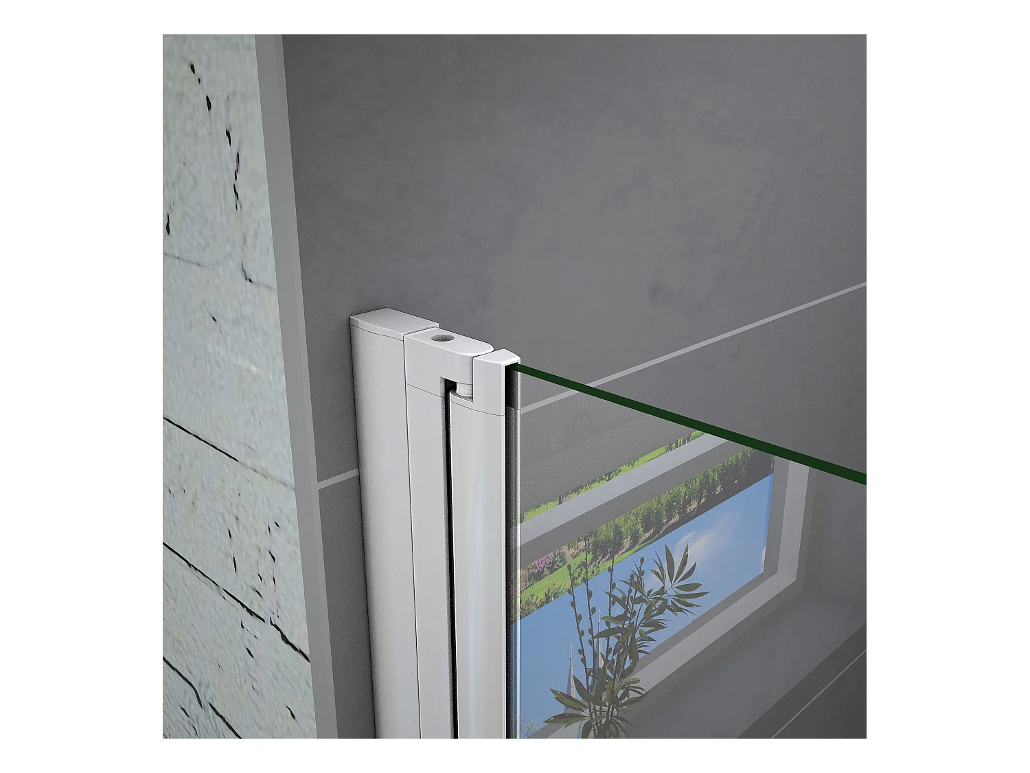 100x185cm Douche Pendeldeur, 5 mm Helder Veiligheidsglas, Mat Grijs