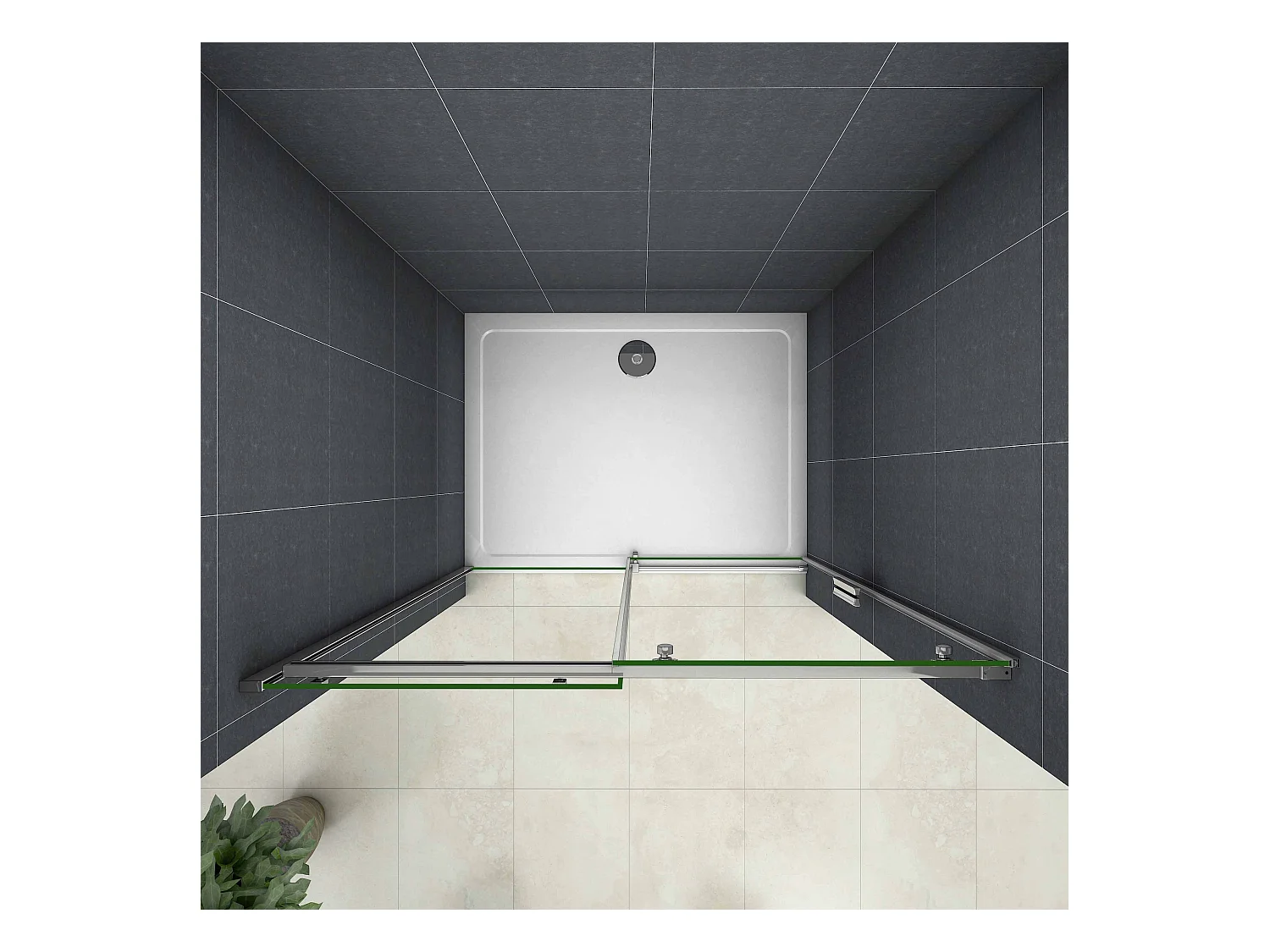 110x195cm Douchedeur Schuifdeur,6mm Helder Veiligheidsglas,Hoogwaardige Aluminium Profielen,Chroom