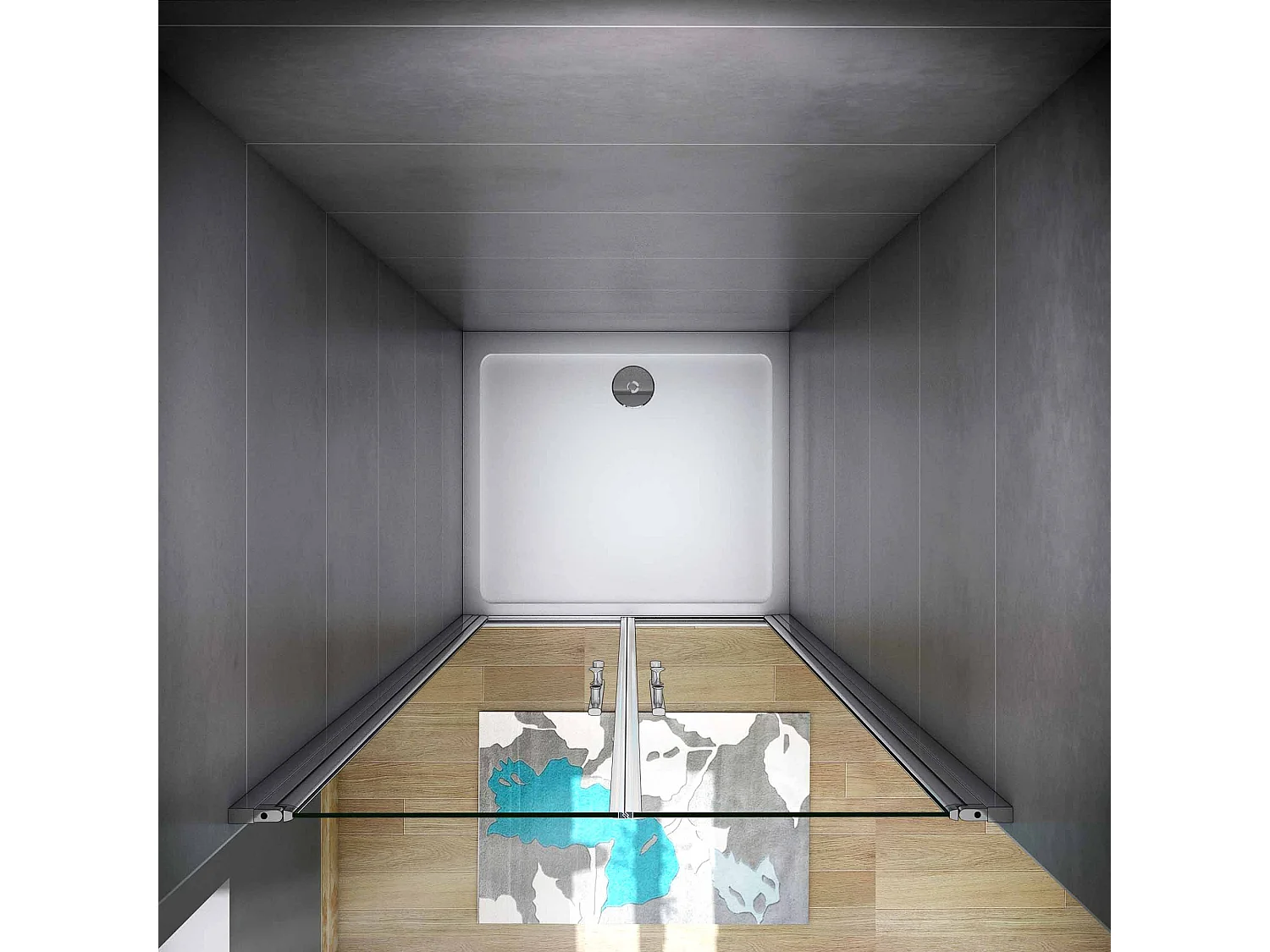 Douche Pendeldeur,6mm Helder Nano Antikalk Veiligheidsglas,Hoogwaardig Glad Aluminium Profiel,120x195cm