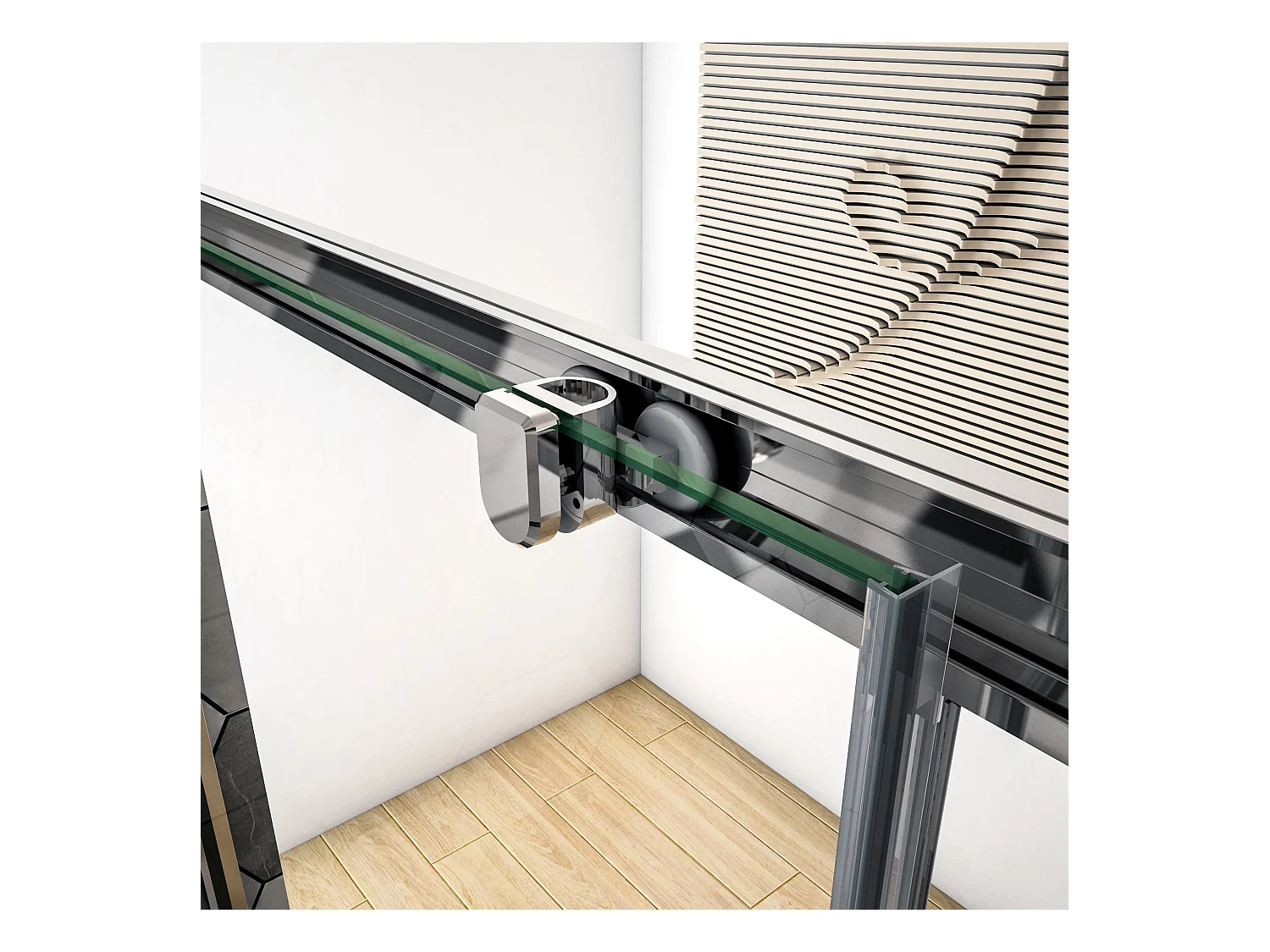 Douchedeur Schuifdeur 110x190cm, 5mm helder veiligheidsglas, glanzend chroom profiel