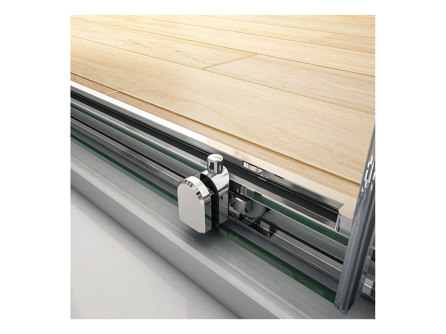 Douchedeur Schuifdeur 110x190cm, 5mm helder veiligheidsglas, glanzend chroom profiel