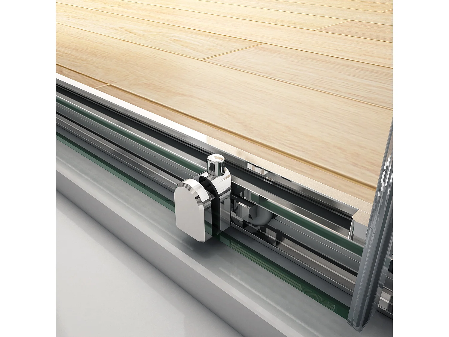 Douchedeur Schuifdeur 110x190cm, 5mm helder veiligheidsglas, glanzend chroom profiel