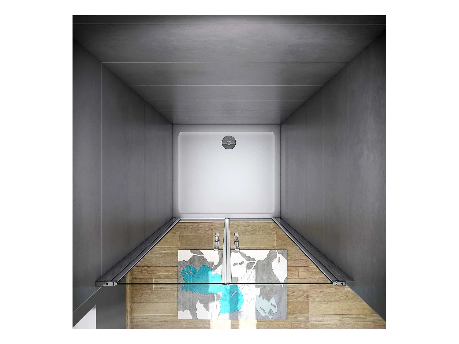 Douche Pendeldeur,6mm Helder Nano Antikalk Veiligheidsglas,Hoogwaardig Glad Aluminium Profiel,80x195cm