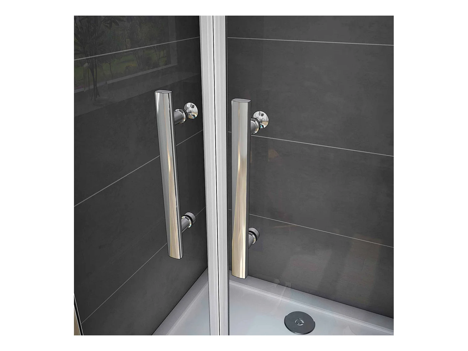 Douche Pendeldeur,6mm Helder Nano Antikalk Veiligheidsglas,Hoogwaardig Glad Aluminium Profiel,80x195cm