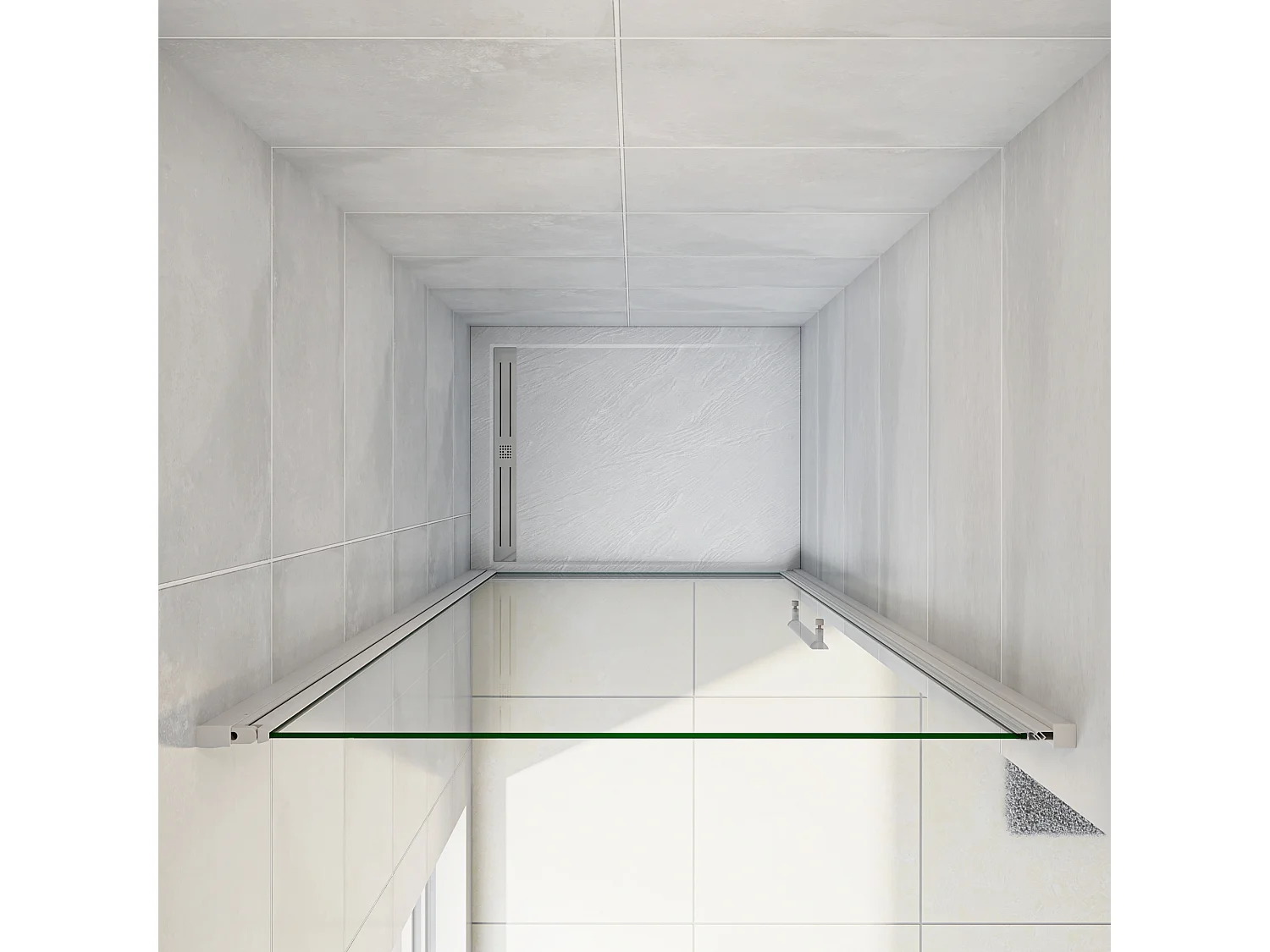 Nis Douchecabine-Douchedeur draaideur - Grijs Montuur - 70 x 185 cm x 5 mm