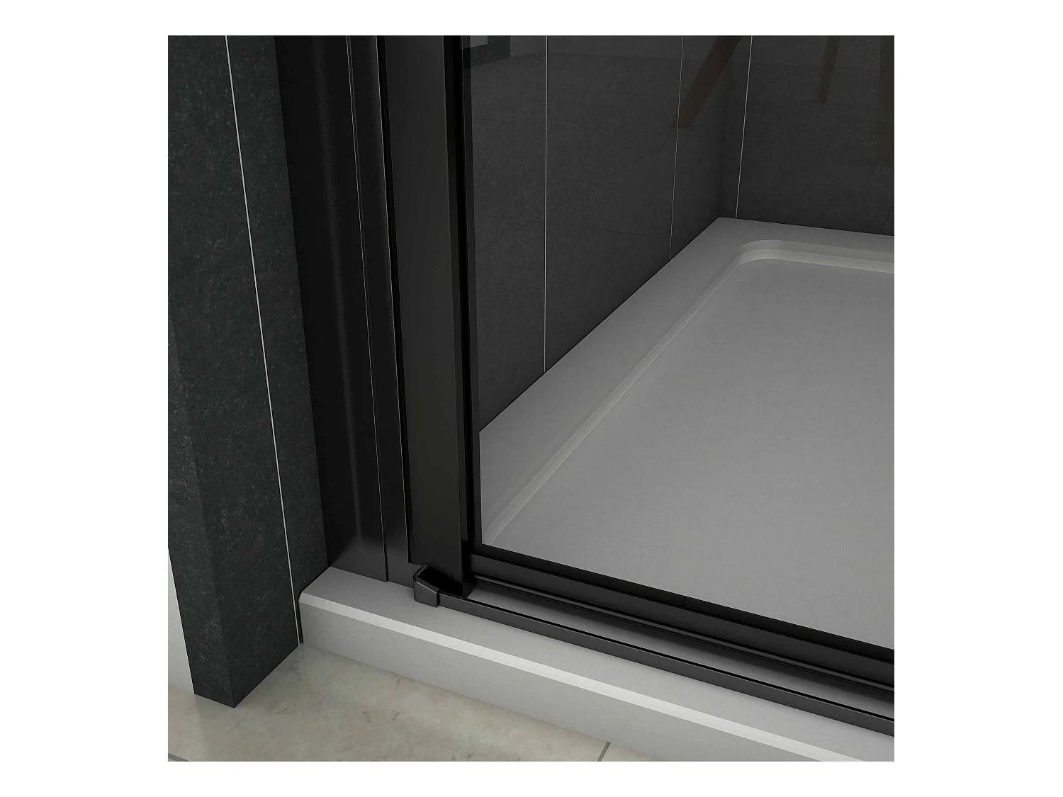 90x200cm Douche Draaideur,8mm NANO Coating Helder Veiligheidsglas,Mat Zwart Profiel