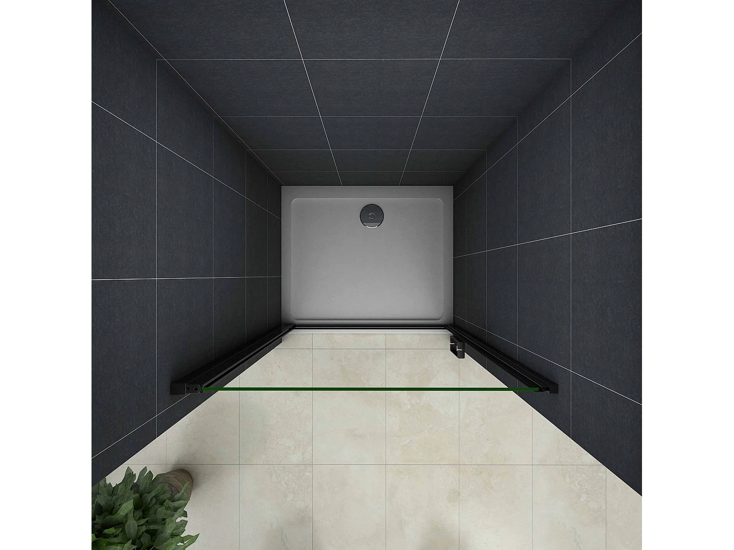 90x200cm Douche Draaideur,8mm NANO Coating Helder Veiligheidsglas,Mat Zwart Profiel