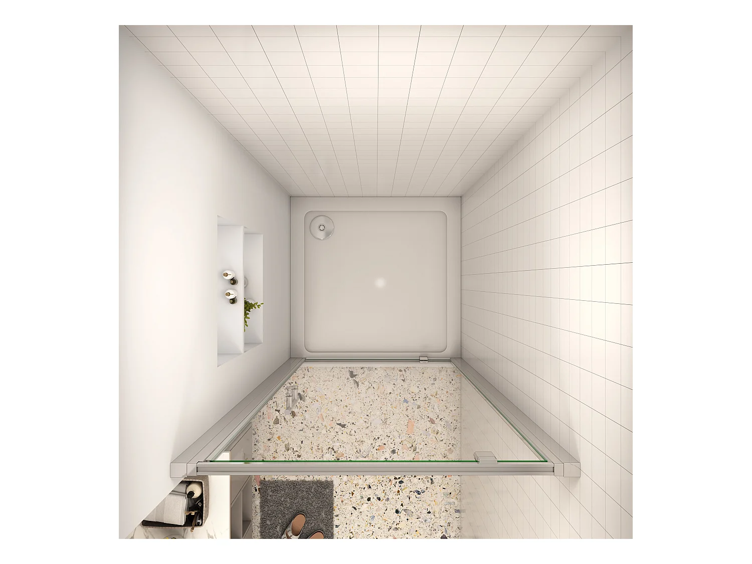 Douchecabine draaideur 90x185cm 5mm veiligheidsglas,profiel van glanzend chroom.