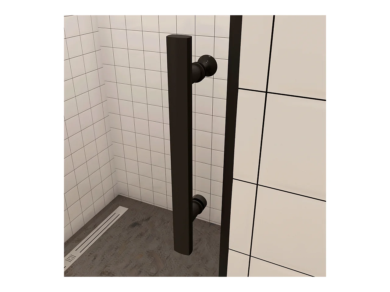 110x185cm Douchedeur vouwdeur,niche douchedeur,6mm Helder Veiligheidsglas Easyclean,Mat Zwart Profiel