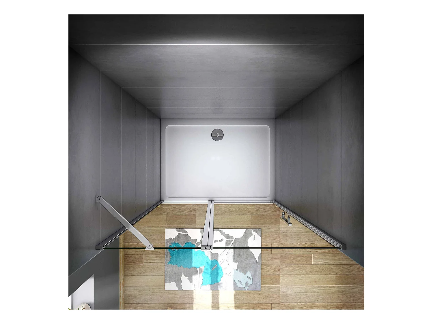 Douchedeur draaideur 120x195 cm,6 mm NANO EasyClean veiligheidsglas, profiel van glanzend chroom.