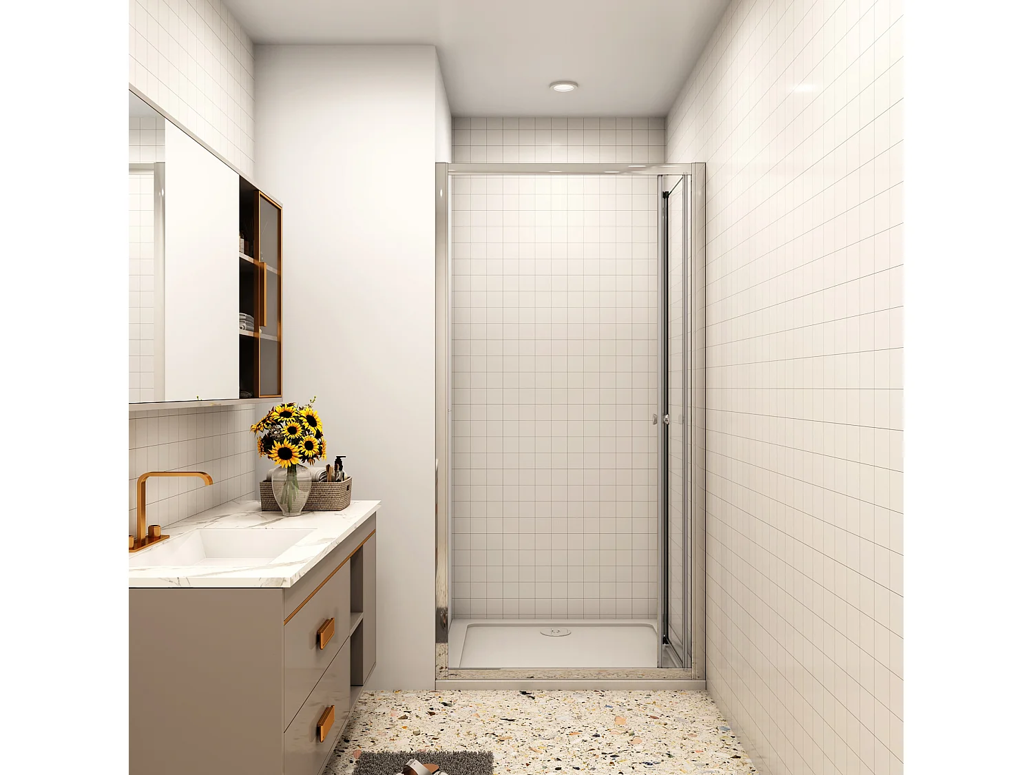 100x185cm douchedeur, 5mm veiligheidsglas,profiel van glanzend chroom.