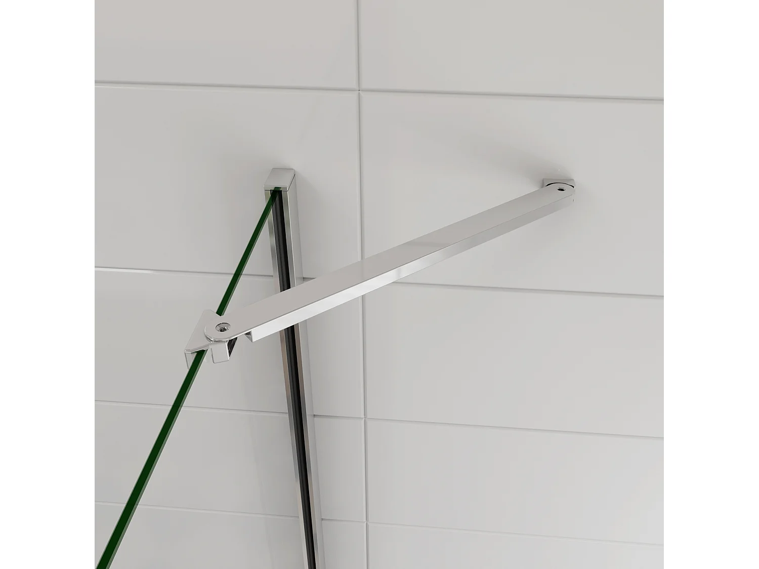 Douchedeur draaideur 90x185 cm,6 mm NANO EasyClean veiligheidsglas, profiel van glanzend chroom,met Stabilisatiestang