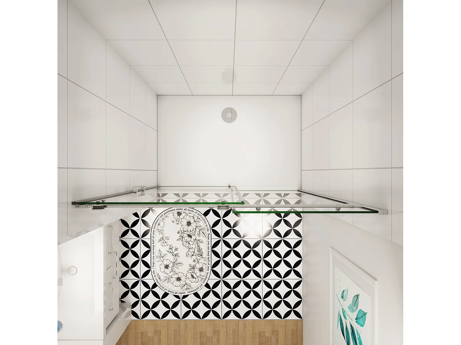 Schuifbare douchedeur 125x195cm, 8mm helder antikalk NANO glas, hoogwaardige aluminium profielen,Chroom