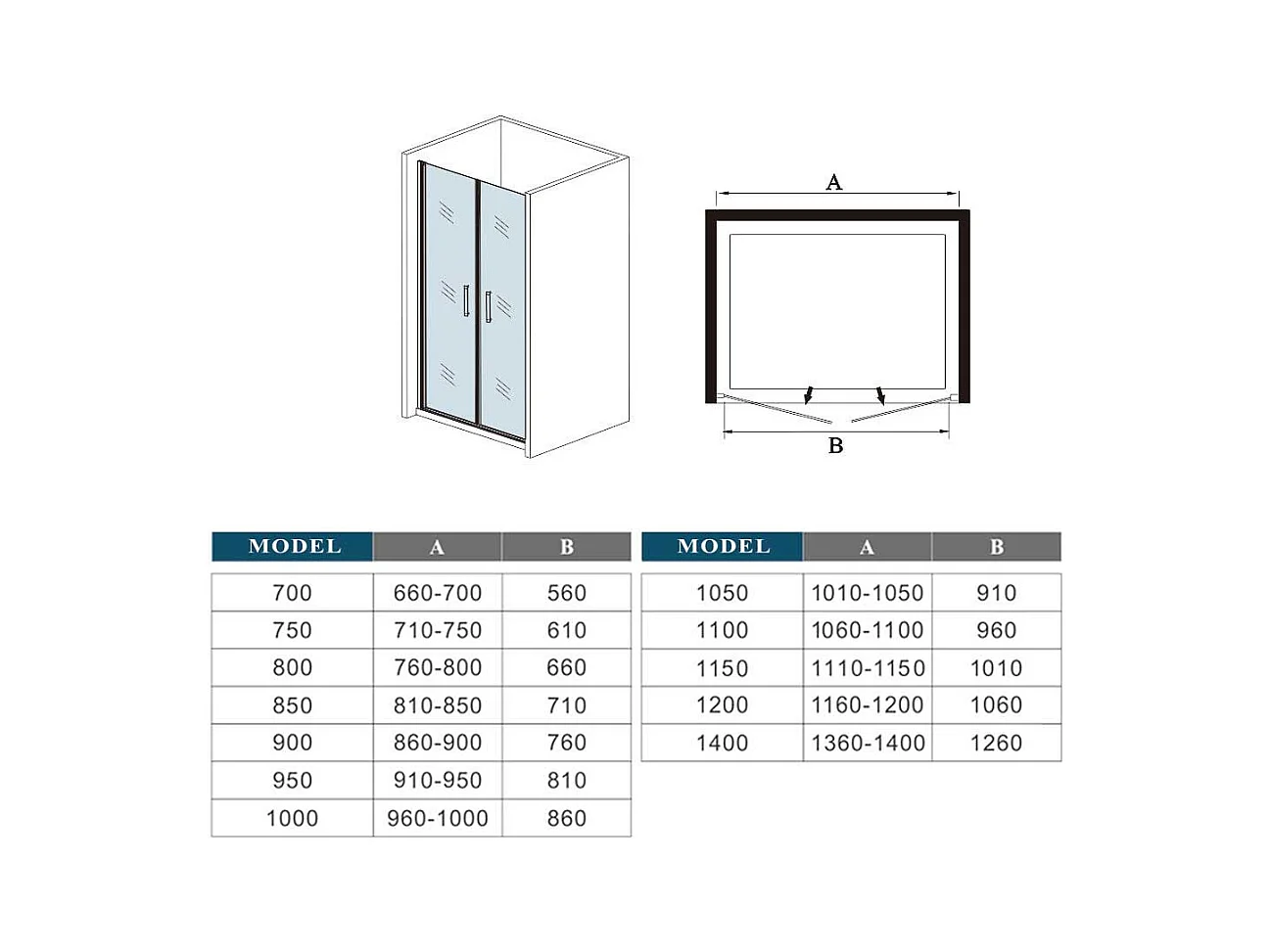120x185cm Douche Pendeldeur, 5 mm Helder Veiligheidsglas, Mat Grijs