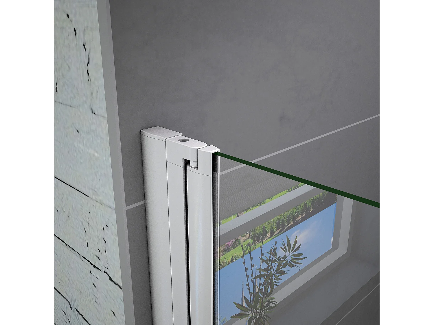 120x185cm Douche Pendeldeur, 5 mm Helder Veiligheidsglas, Mat Grijs