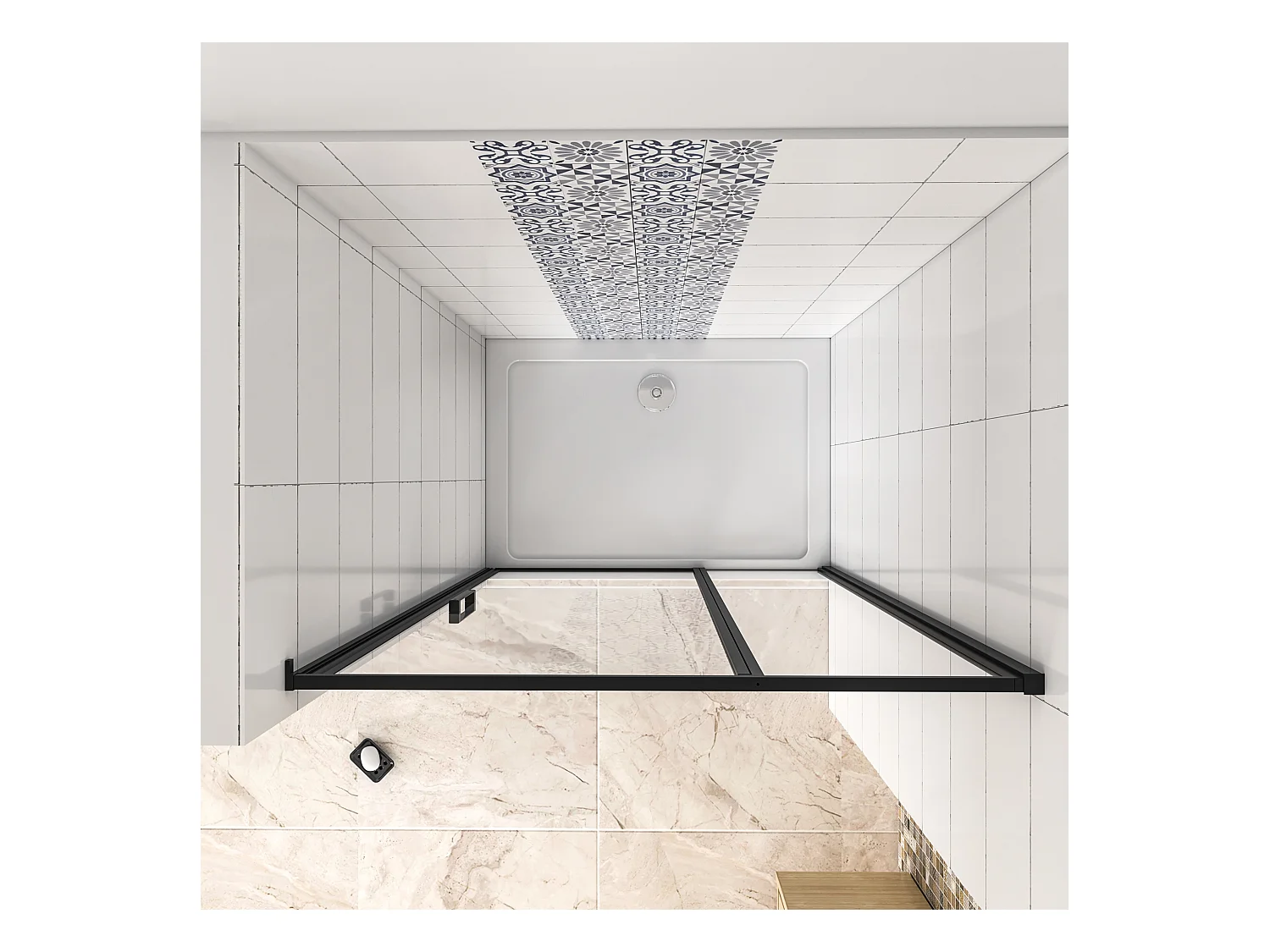 100x200cm Nis Douchecabine-Douchedeur draaideur - 6mm NANO EasyClean veiligheidsglas,profiel van glanzend chroom