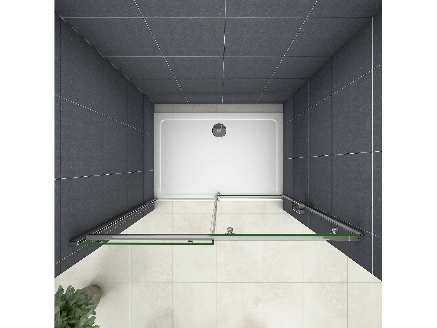 140x195cm Douchedeur Schuifdeur,8 mm NANO Helder Veiligheidsglas,Hoogwaardige Aluminium Profielen,Chroom