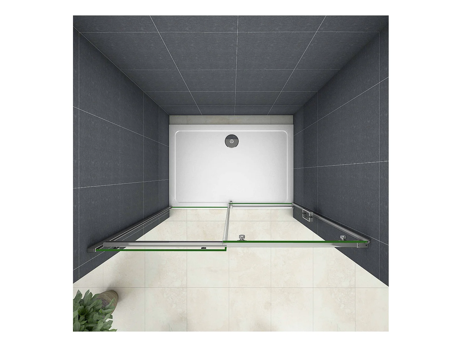 160x195cm Douchedeur Schuifdeur,8 mm NANO Helder Veiligheidsglas,Hoogwaardige Aluminium Profielen,Chroom