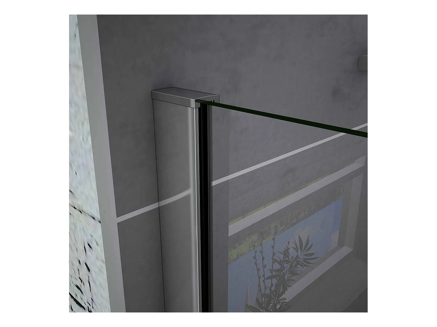 Douchedeur draaideur 90x195 cm,6 mm NANO EasyClean veiligheidsglas, profiel van glanzend chroom.