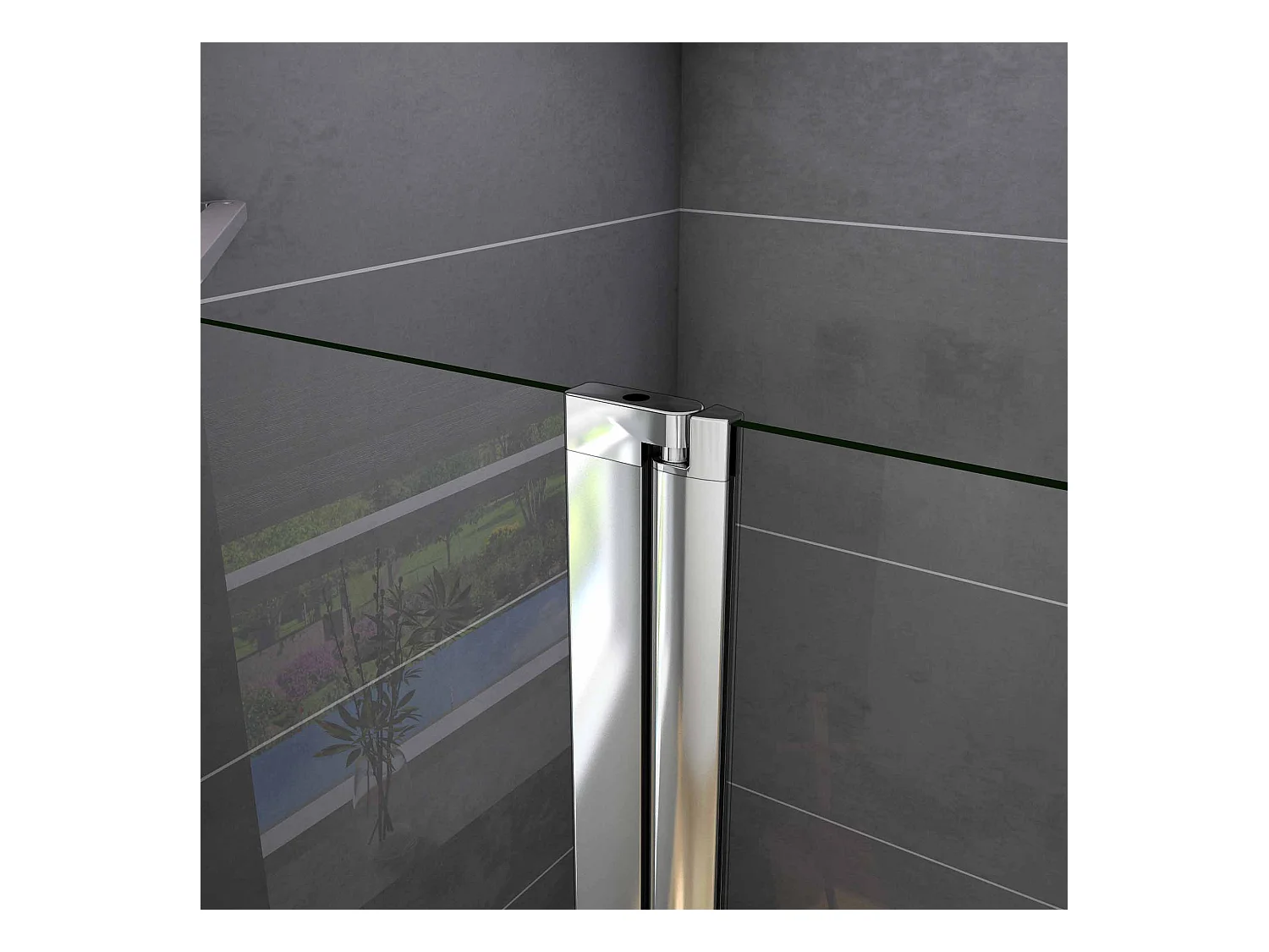 Douchedeur draaideur 90x195 cm,6 mm NANO EasyClean veiligheidsglas, profiel van glanzend chroom.
