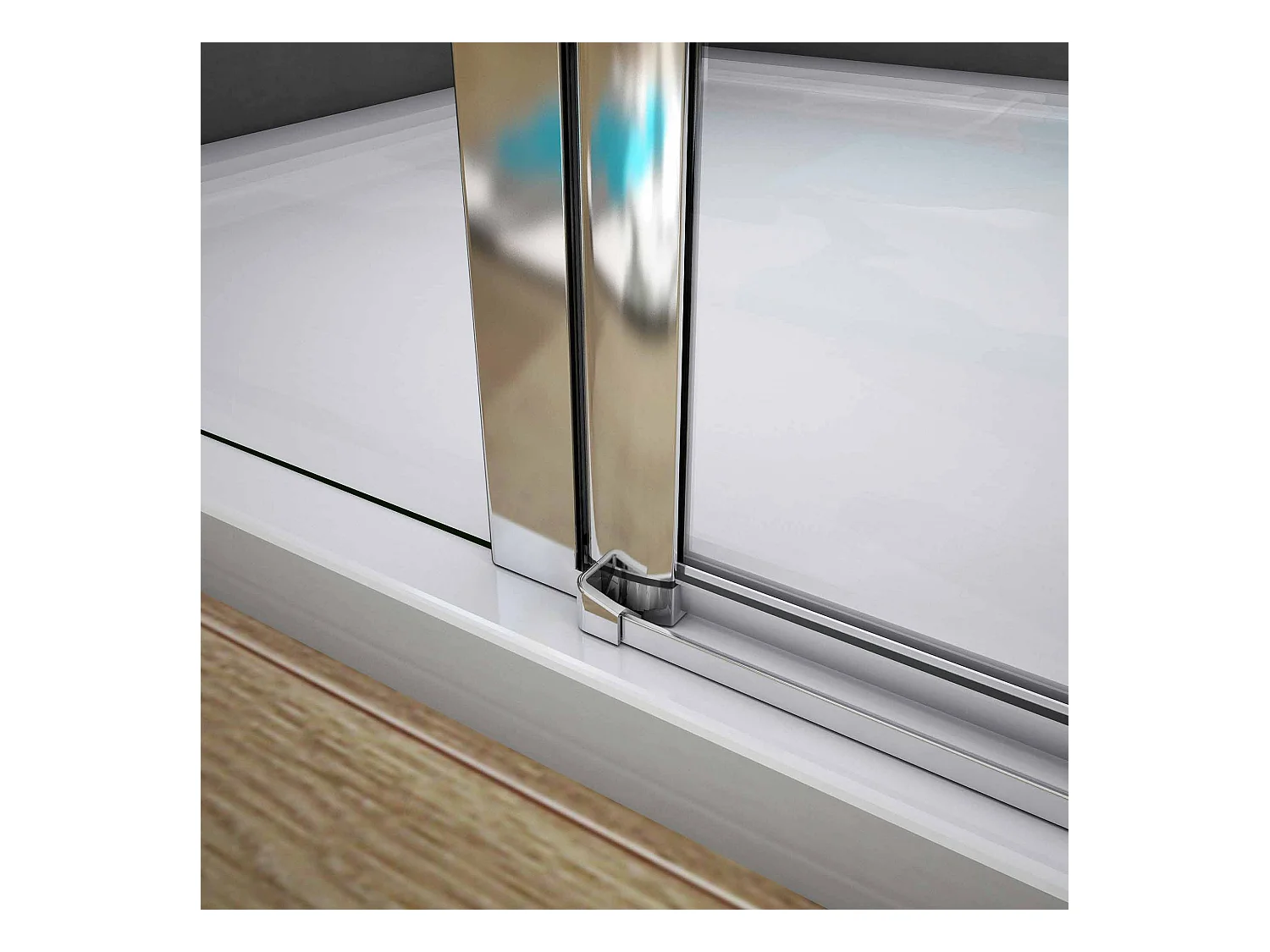 Douchedeur draaideur 90x195 cm,6 mm NANO EasyClean veiligheidsglas, profiel van glanzend chroom.