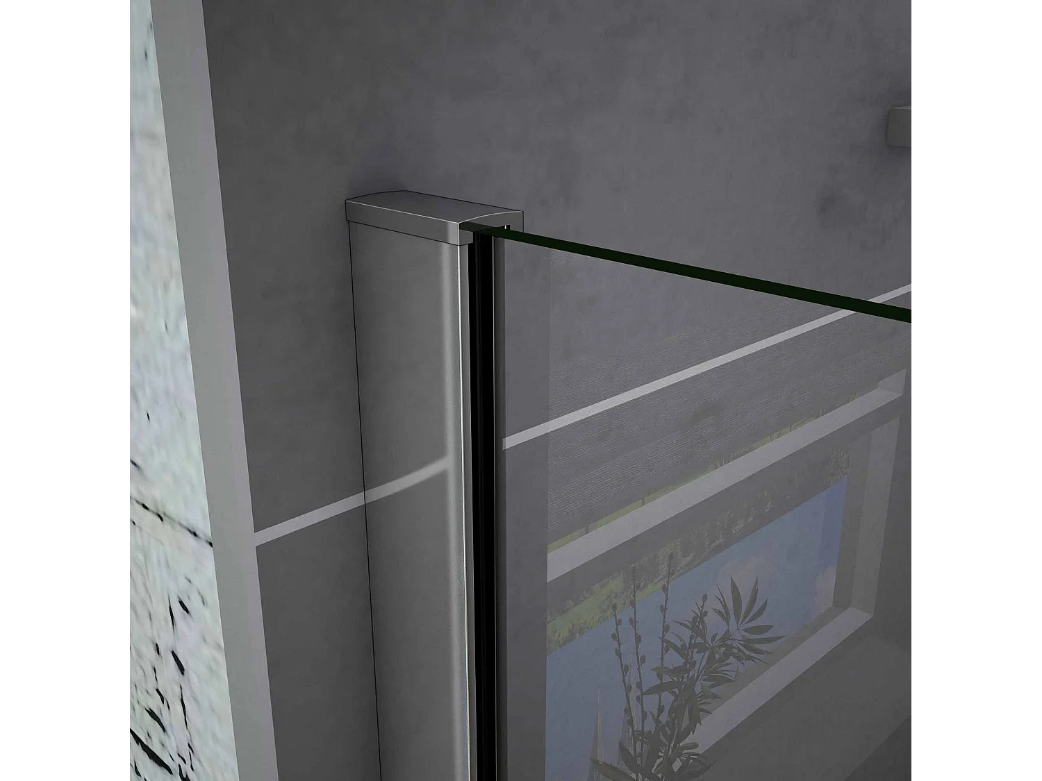 Douchedeur draaideur 90x195 cm,6 mm NANO EasyClean veiligheidsglas, profiel van glanzend chroom.