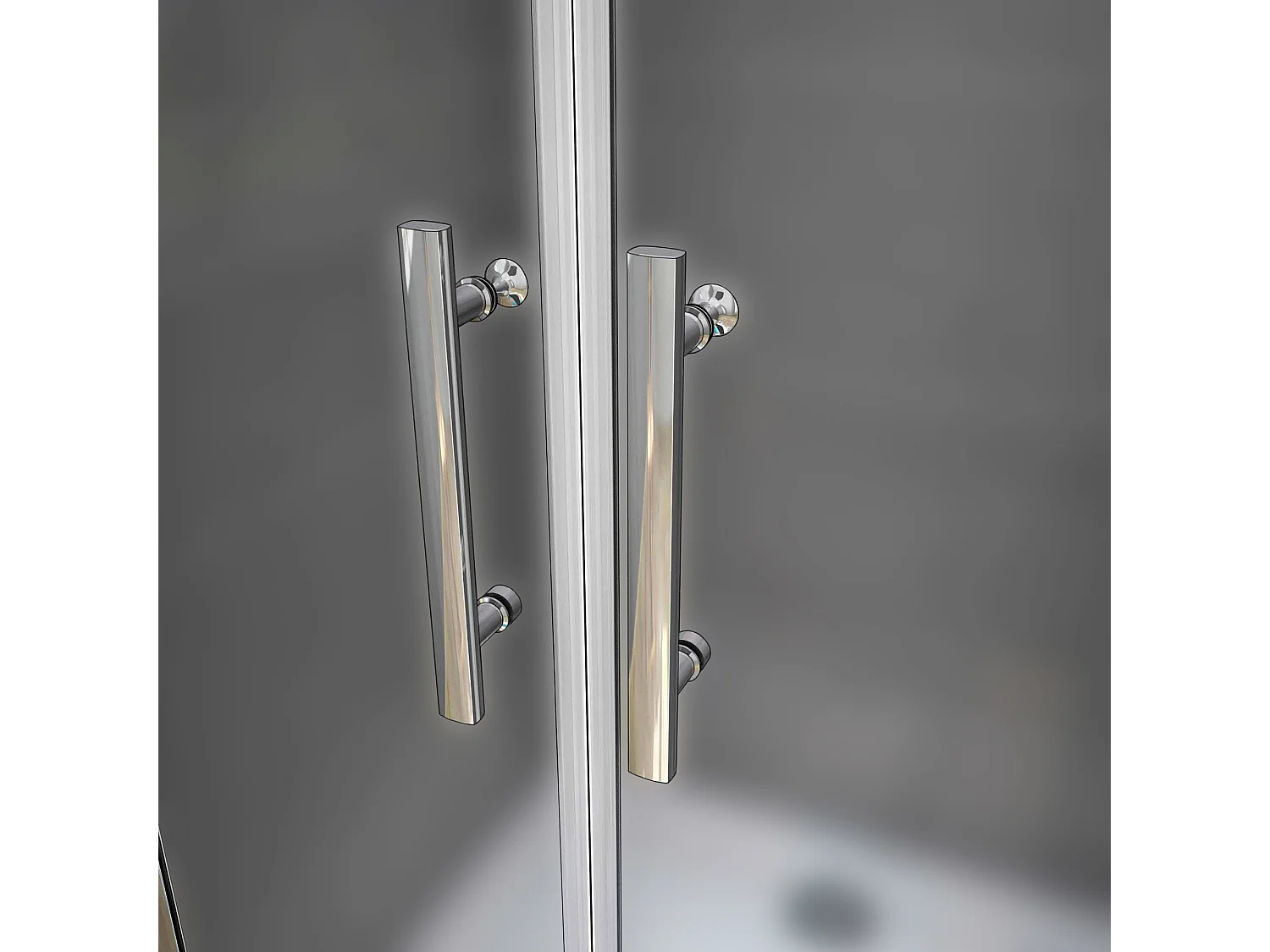 100x195cm Draaideur douchedeur, 6mm NANO veiligheidsglas ,glas is gelaagd met matte folie, profiel van glanzend chroom.