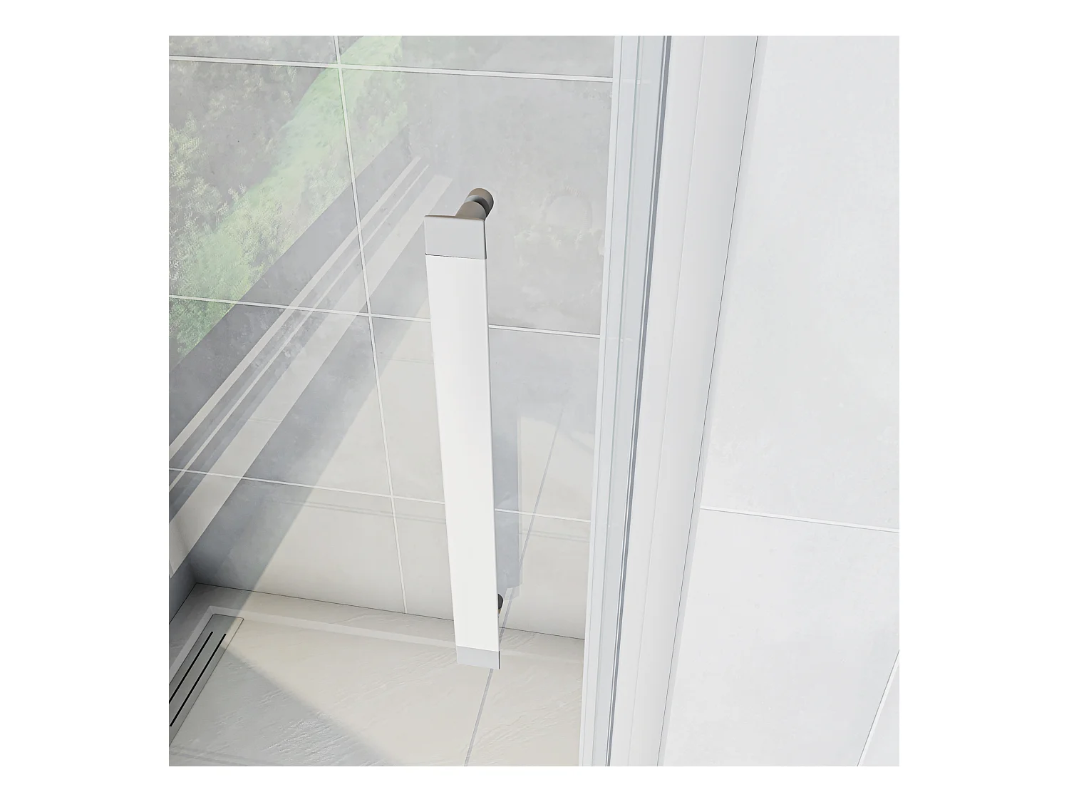 Nis Douchecabine-Douchedeur draaideur - Grijs Montuur - 76 x 185 cm x 5 mm