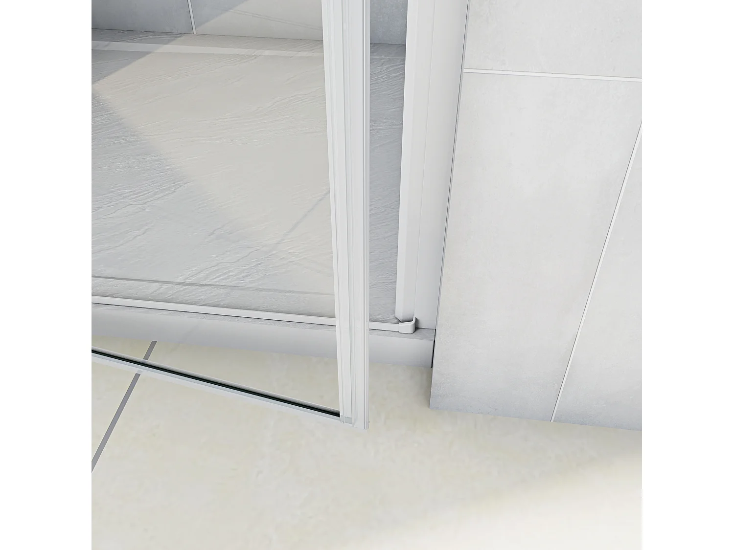 Nis Douchecabine-Douchedeur draaideur - Grijs Montuur - 76 x 185 cm x 5 mm