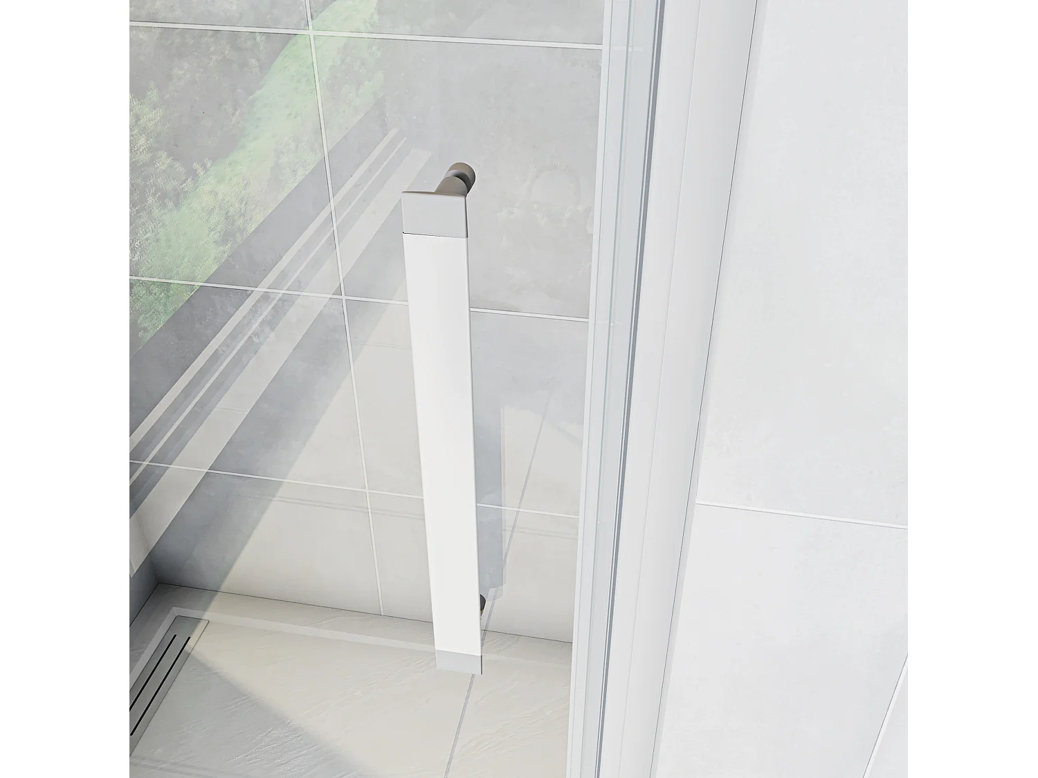 Nis Douchecabine-Douchedeur draaideur - Grijs Montuur - 76 x 185 cm x 5 mm