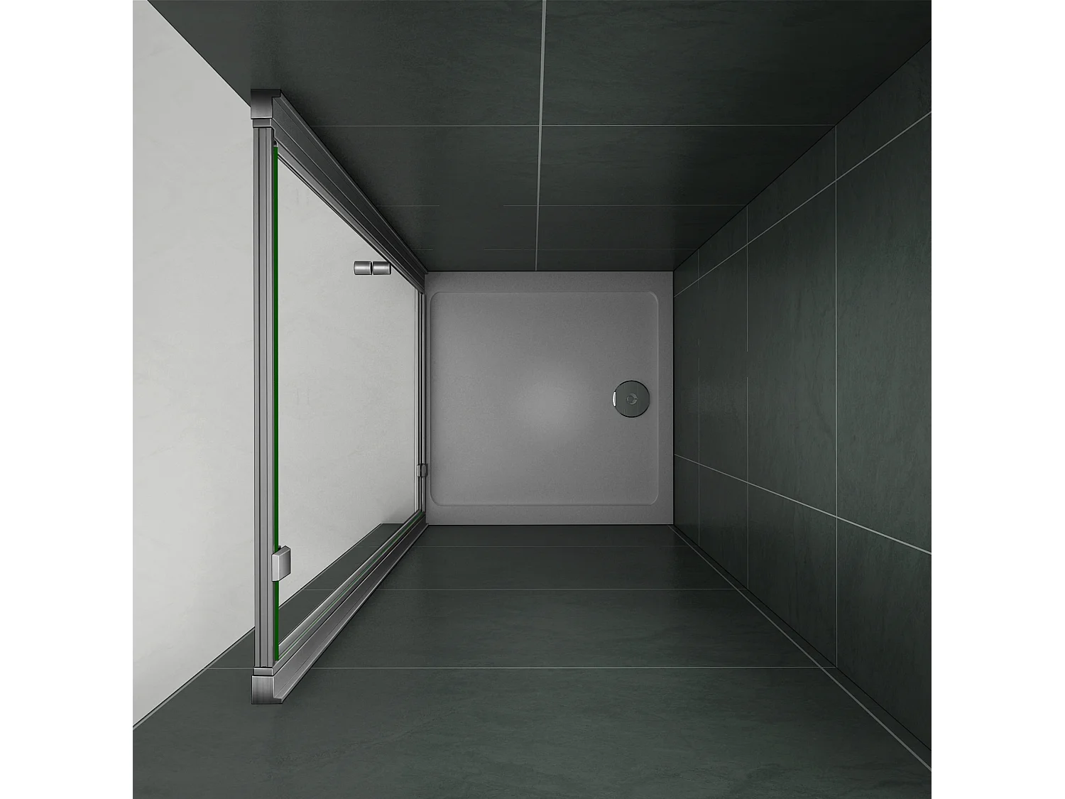 Douchedeur-draaideur-Schuifdeur 90x185cm,5 mm Helder Veiligheidsglas,Mat Grijs