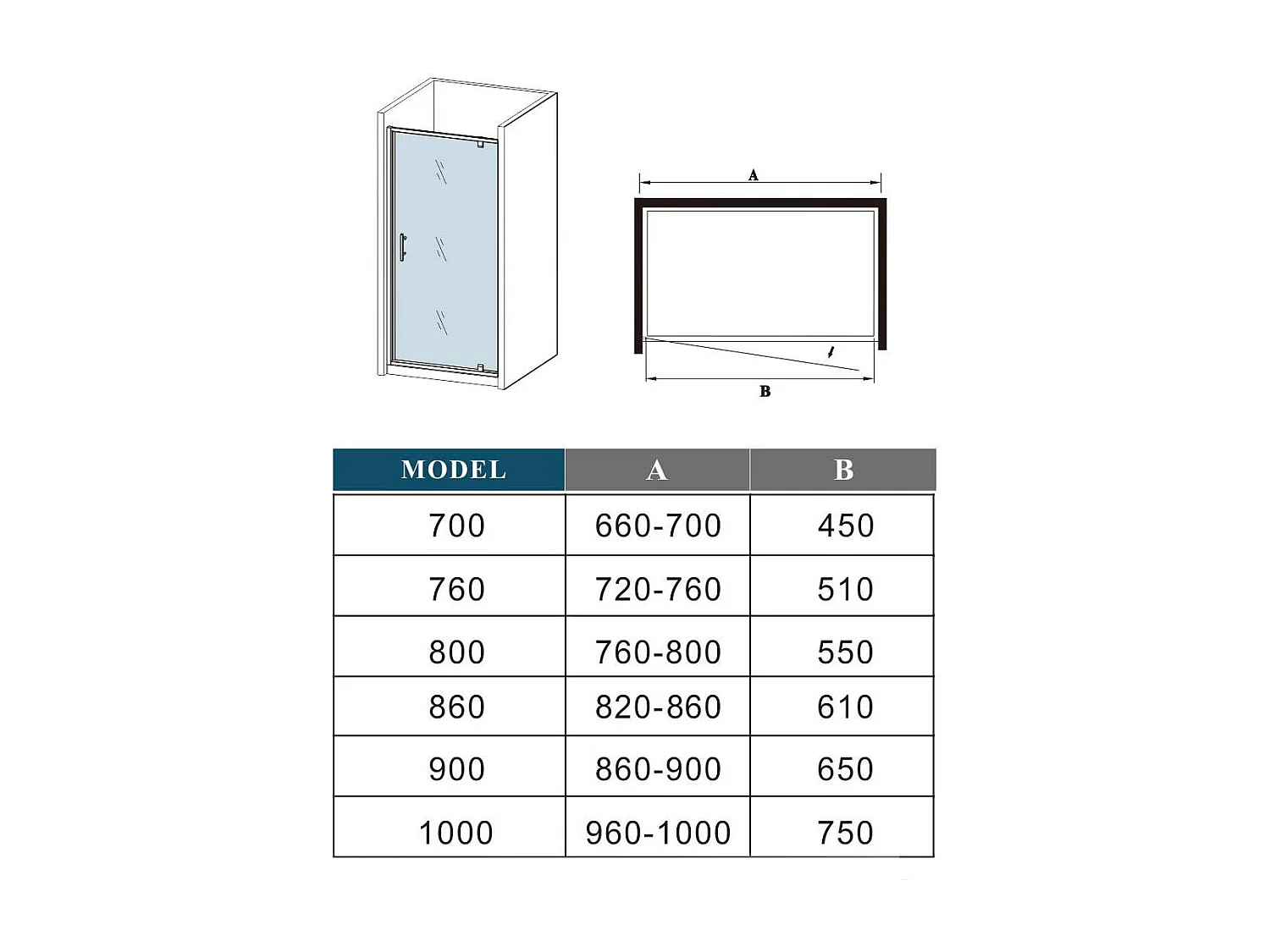 Douchedeur-draaideur-Schuifdeur 90x185cm,5 mm Helder Veiligheidsglas,Mat Grijs