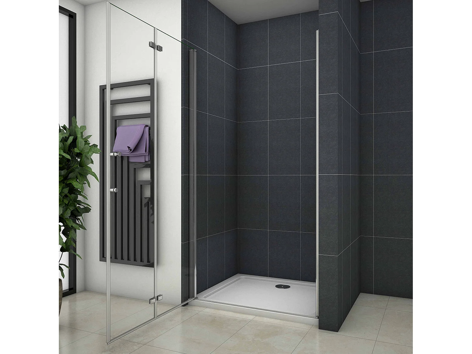 120x195cm Douchedeur vouwdeur,niche douchedeur,6mm Helder Veiligheidsglas Easyclean,profiel van glanzend chroom