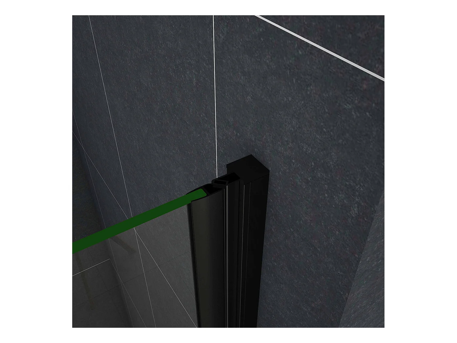 100x200cm Douche Draaideur,8mm NANO Coating Helder Veiligheidsglas,Mat Zwart Profiel