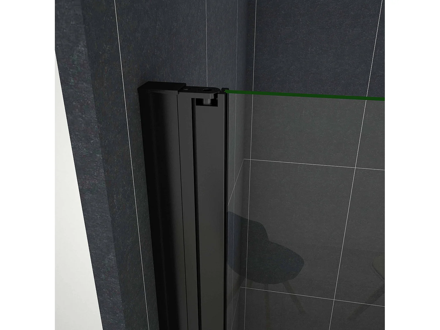100x200cm Douche Draaideur,8mm NANO Coating Helder Veiligheidsglas,Mat Zwart Profiel