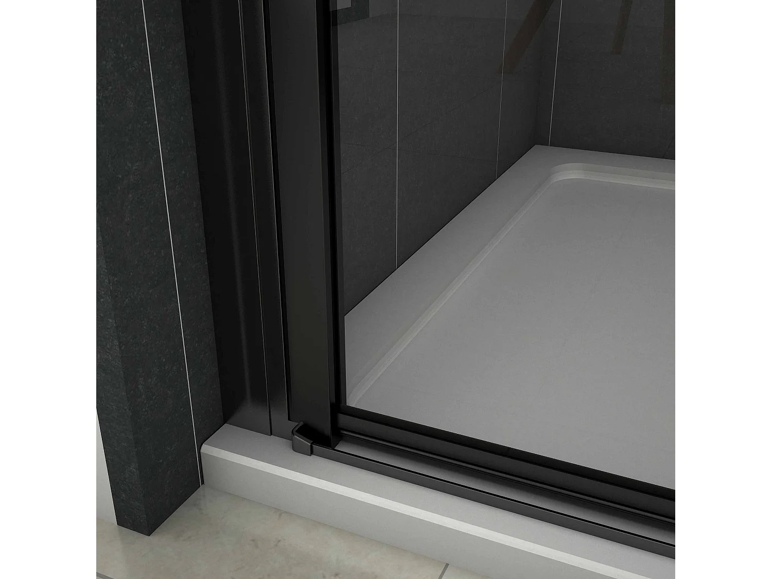 100x200cm Douche Draaideur,8mm NANO Coating Helder Veiligheidsglas,Mat Zwart Profiel