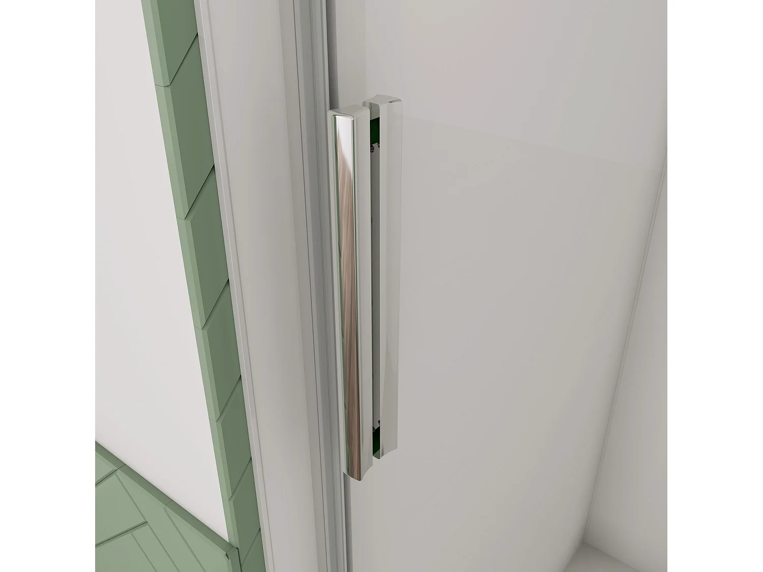 150x195cm Schuifbare douchedeur,6mm helder glas,hoogwaardige aluminium profielen,Chroom