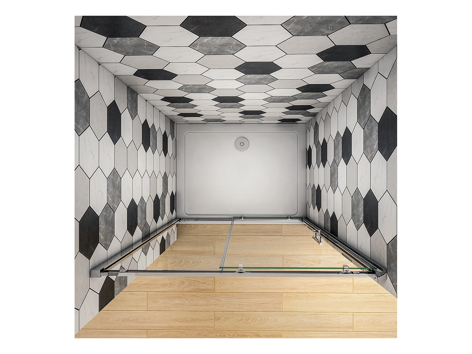 Douchedeur Schuifdeur 120x190cm, 5mm helder veiligheidsglas, glanzend chroom profiel