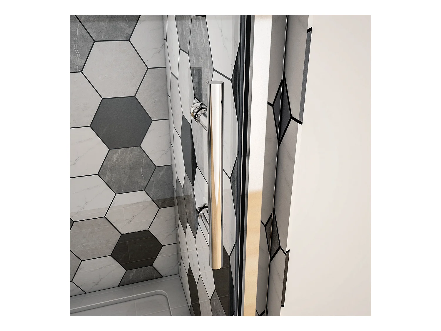 Douchedeur Schuifdeur 120x190cm, 5mm helder veiligheidsglas, glanzend chroom profiel