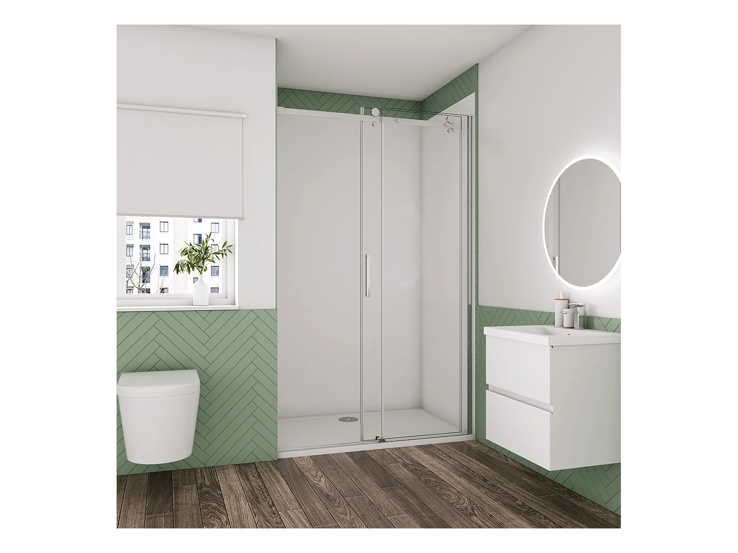 130x195cm Schuifbare douchedeur,6mm helder glas,hoogwaardige aluminium profielen,Chroom