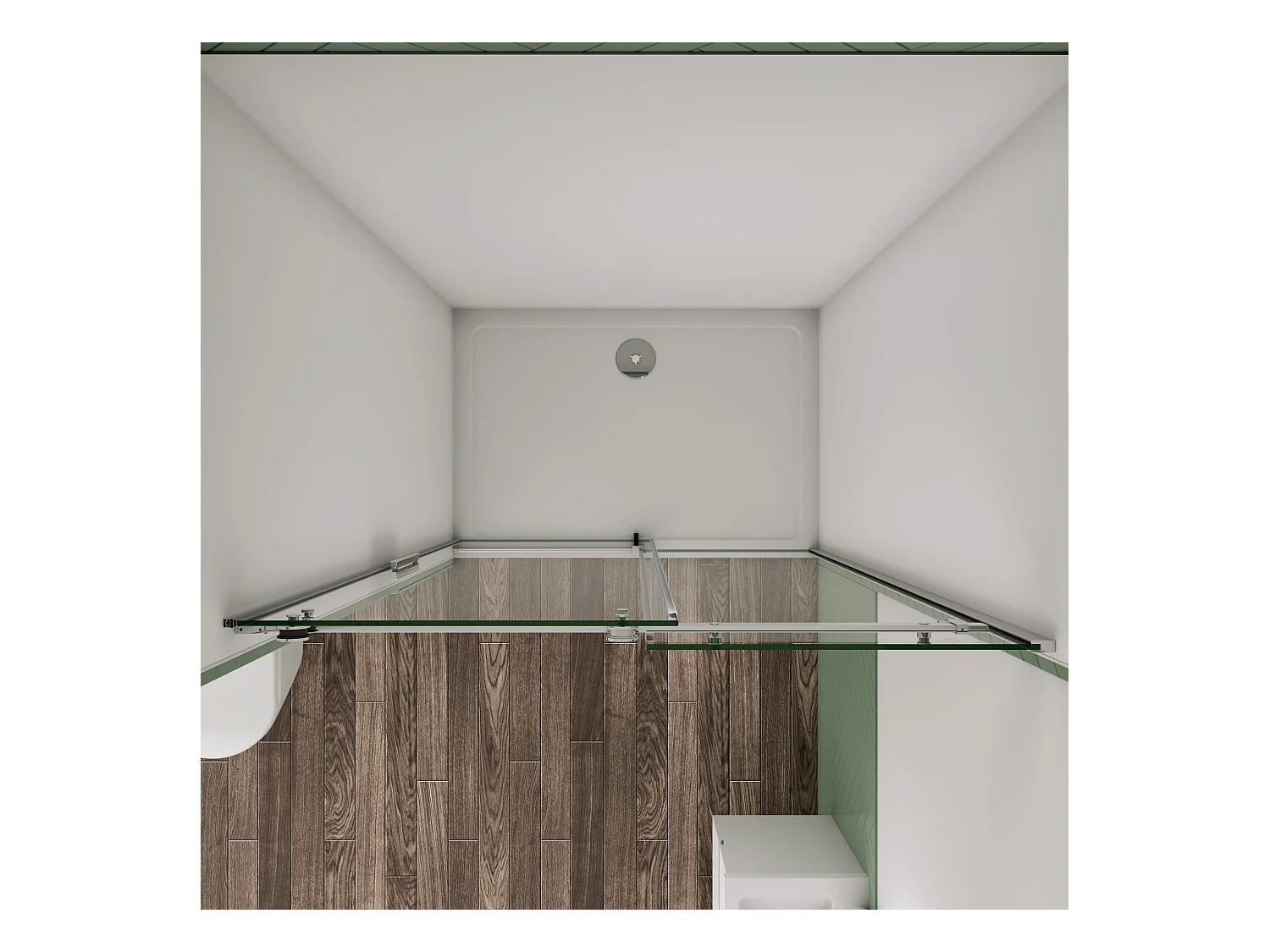 130x195cm Schuifbare douchedeur,6mm helder glas,hoogwaardige aluminium profielen,Chroom