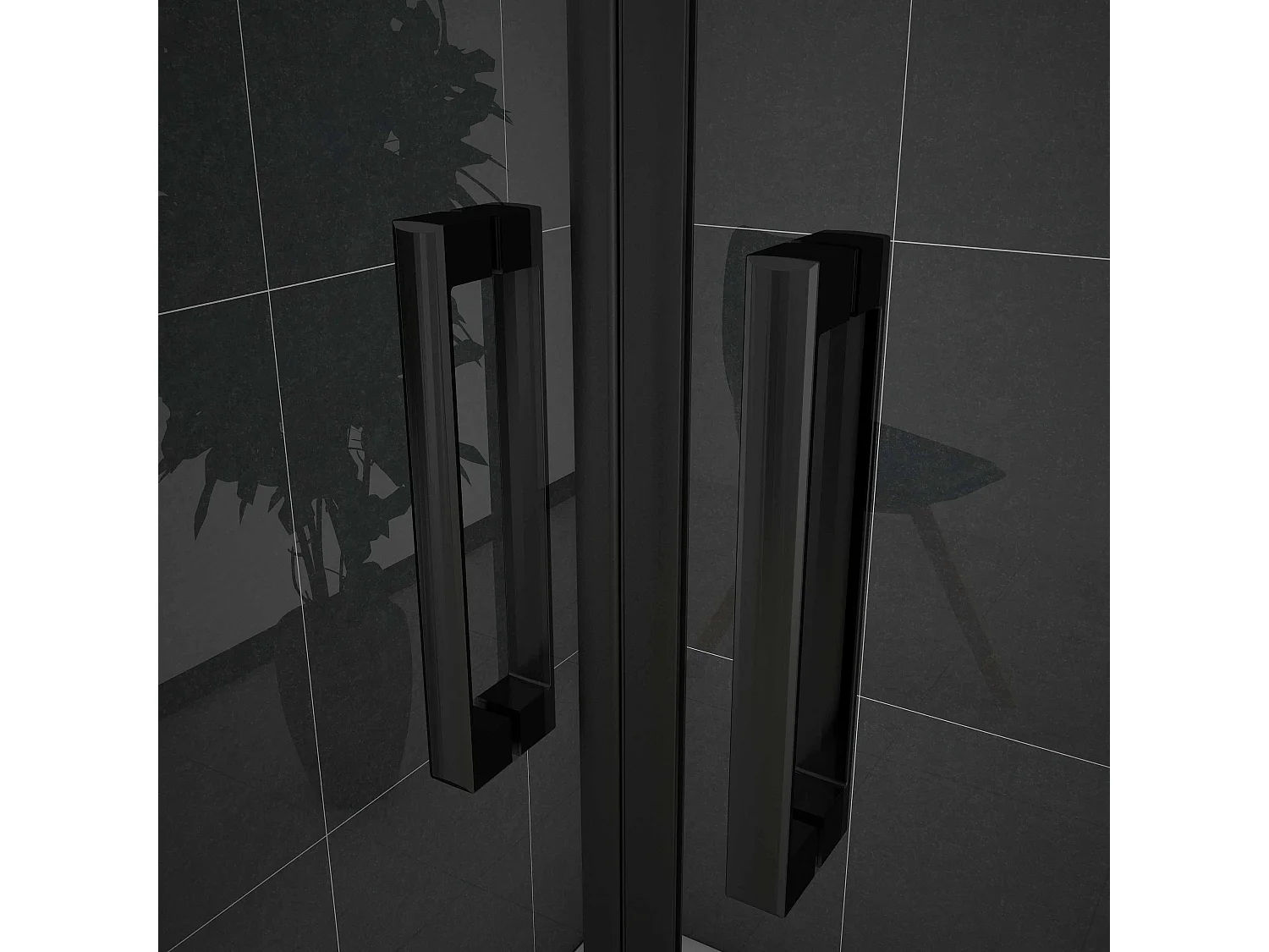 90x200cm Nis Douchecabine-Douchedeur draaideur - 8mm NANO EasyClean veiligheidsglas,Matzwarte Profielen