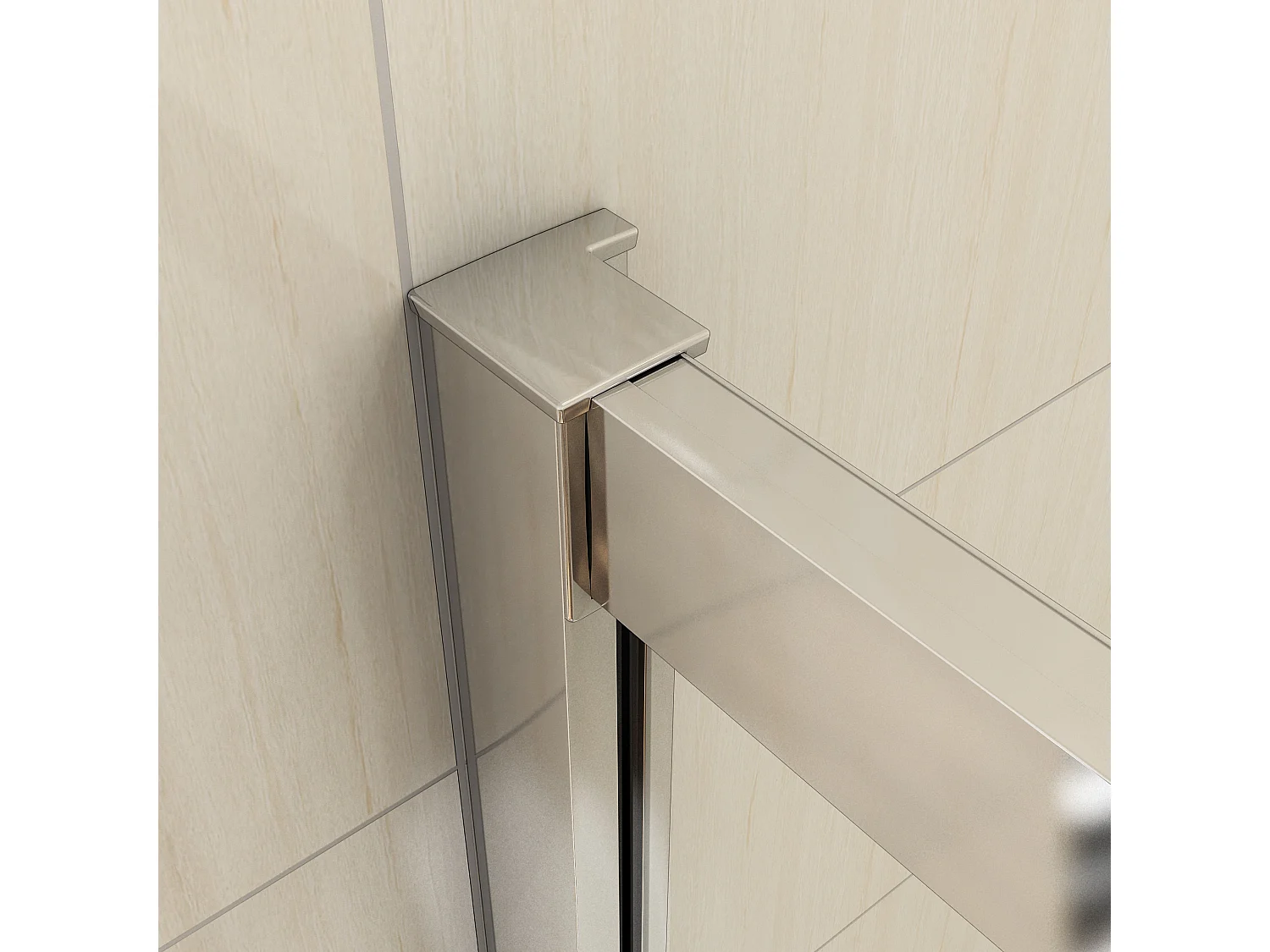 120x195cm Douchedeur schuifdeur 6 mm NANO EasyClean veiligheidsglas, profiel van glanzend chroom.