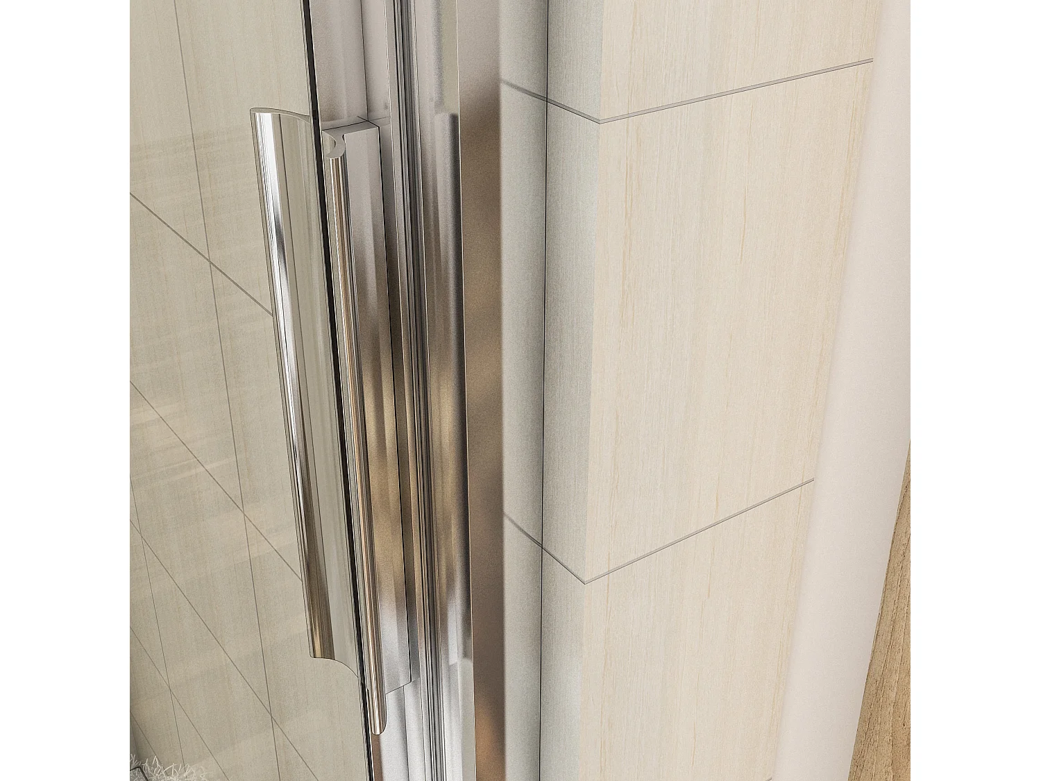 120x195cm Douchedeur schuifdeur 6 mm NANO EasyClean veiligheidsglas, profiel van glanzend chroom.